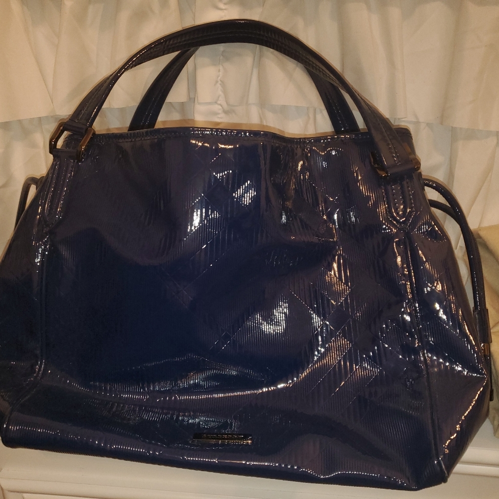 Authentic Burberry blue handbag.